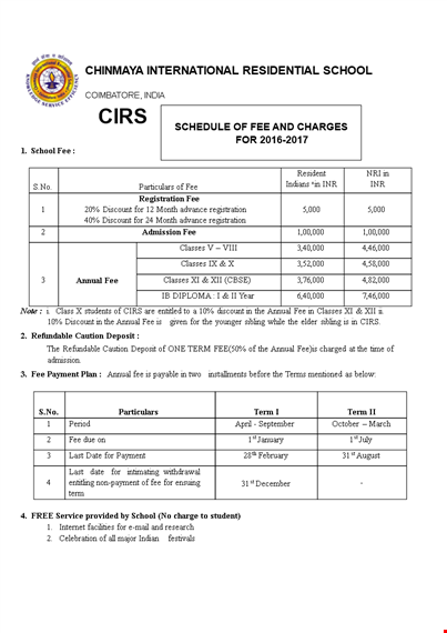 school fee card pdf template