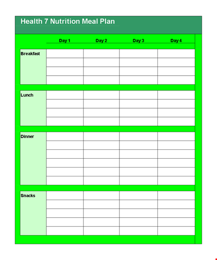 Create a Healthy Diet with Our Meal Plan Template