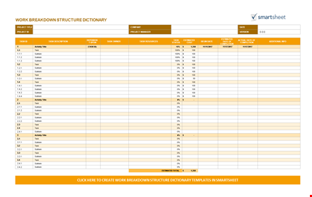 work breakdown structure template - simplify project organization template