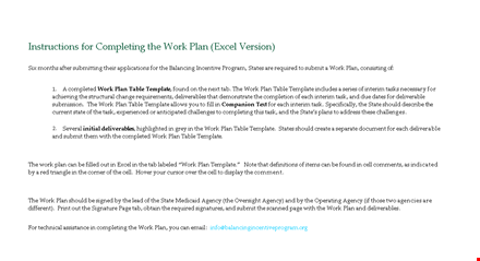 state work plan template for effective project management template