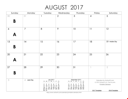 printable blank calendar template (pdf) - free download | calendars & vertex template