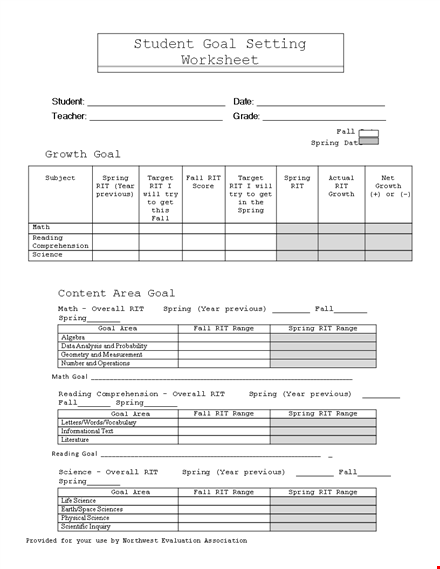 create achievable goals with our spring goal setting template template