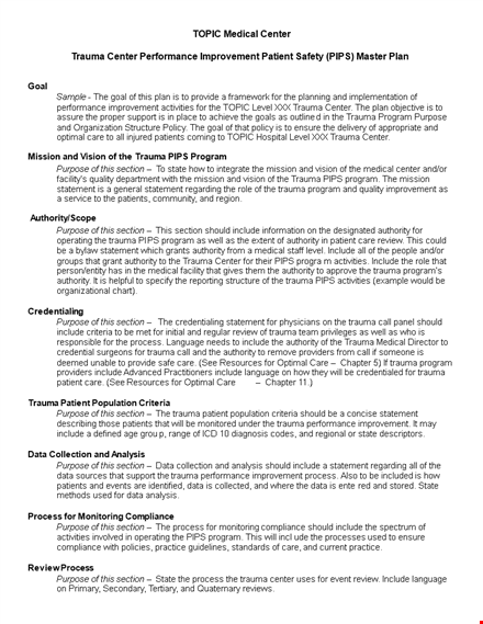 hospital performance improvement plan template template