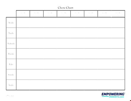 printable family chore chart for easy task management template