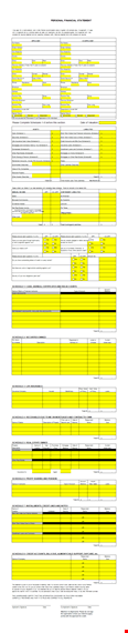 personal financial statement template - schedule, financial, credit, total template