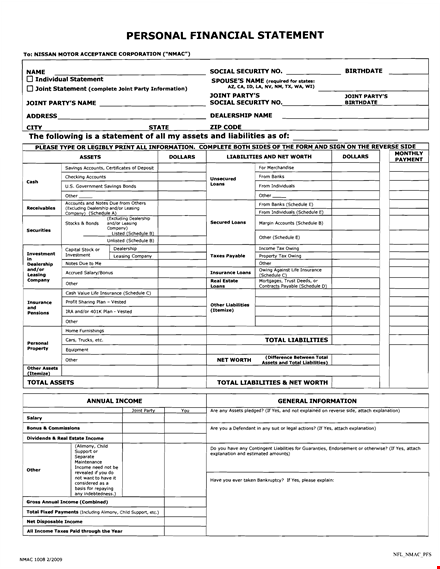 free personal financial statement template - download and track your finances template