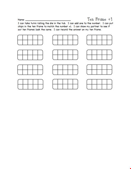 ten frame template for math practice | printable ten frame worksheets template