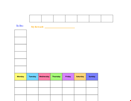 track your child's progress with a reward chart | monday - wednesday rewards template