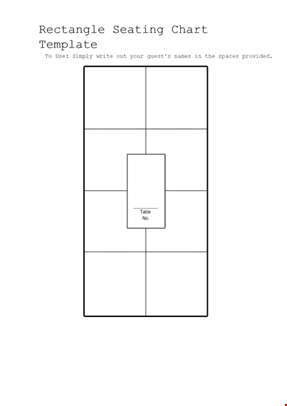 download simply designed seating chart template - rectangle shape template