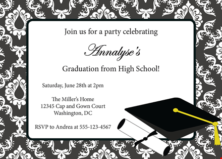 customize stunning graduation invitation templates | easy-to-use designs template