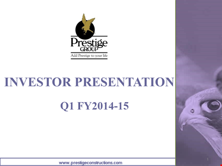 real estate investment presentation template | total | bangalore | prestige template