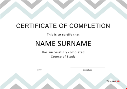 certificate completion - get your professional certificate today template