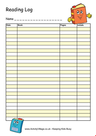 effective reading log template for every reader template
