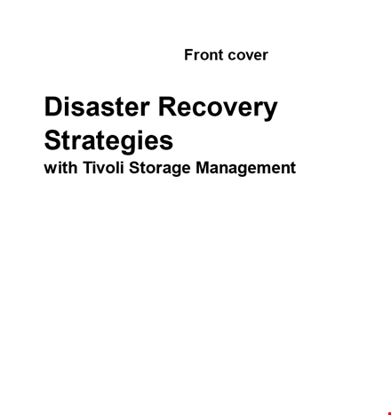 database disaster recovery plan: server & storage recovery | best practices & example template