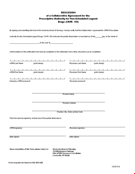 rescission agreement template - free download template