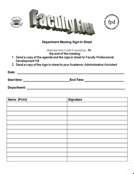 department meeting sign in sheet template