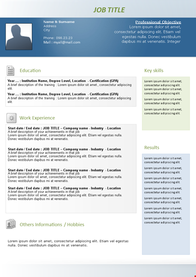 professional cv template - stand out with a polished resume template