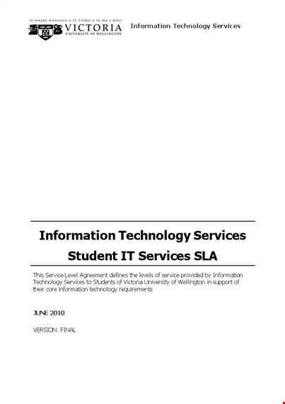 software service level agreement template