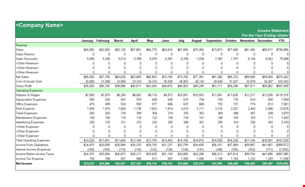 free income statement template - track your company's expenses and income template