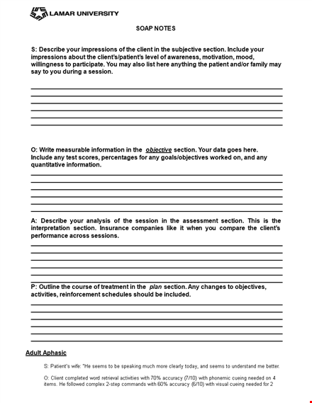 accurate soap note template for client activities with auditory precision template