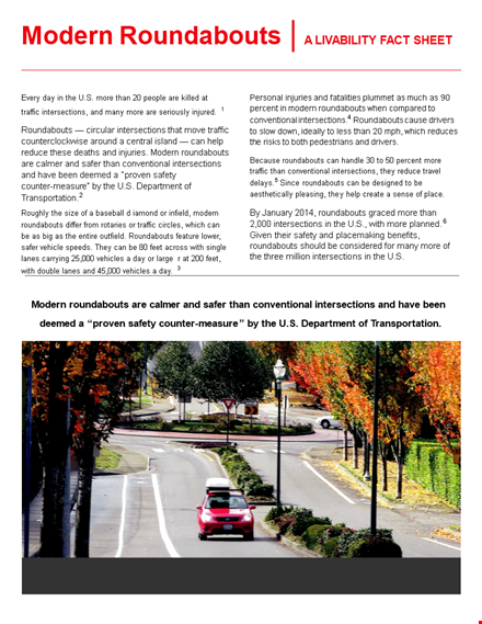 get safe with our fact sheet template - covering roundabouts and more template