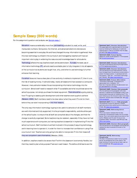 short informative essay sample template