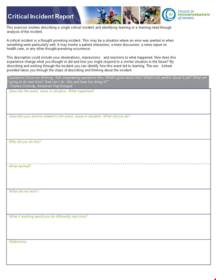 it critical incident report template