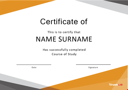 certificate completion - recognized training and certification program | get certified template