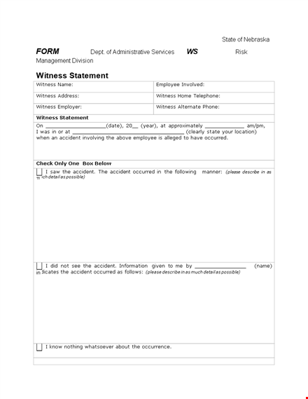 service witness statement template