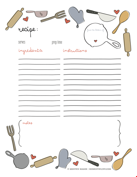 cookbook template - create your own custom cookbook template