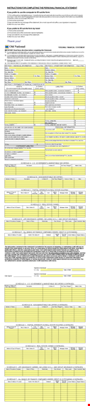 download personal financial statement template - keep track of your schedule and credit value template