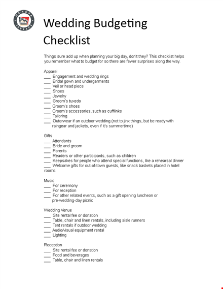 planed wedding budget checklist for download yobrbabibz template