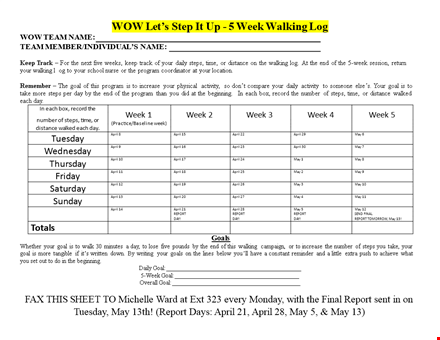 april running log - track your running progress today template