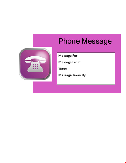 phone message template for effective communication template