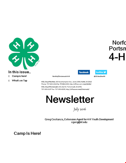 norfolk portsmouth newsletter template