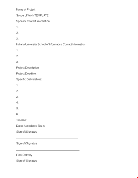 customize your project with our scope of work template - contact us for more info! template