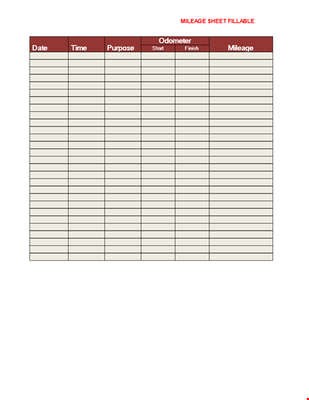 track your business mileage with our user-friendly mileage log template template