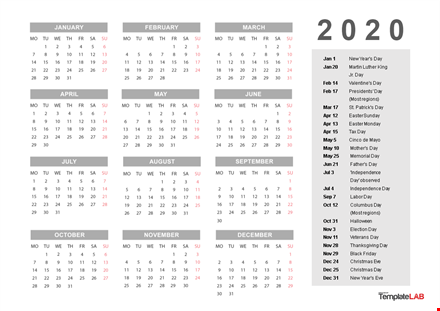 2022 holidays calendar: dates, festivals, and observances template