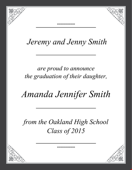 custom graduation invitation templates - personalize yours today | jeremy smith & jenny proud template