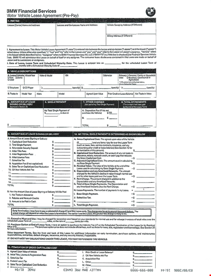 vector vehicle lease agreement template template