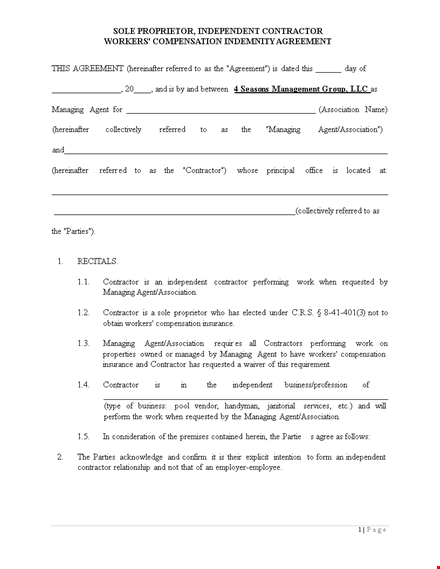 independent contractor agreement - hire a top contractor or agent | company name template