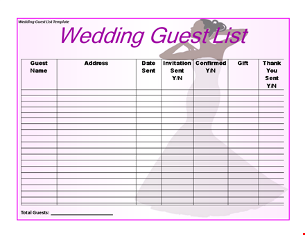 organize your wedding guest list: free template included template