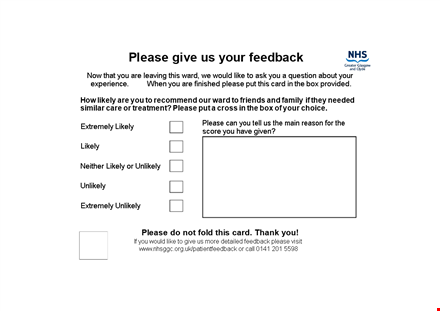 create an effective comment card template for valuable feedback template