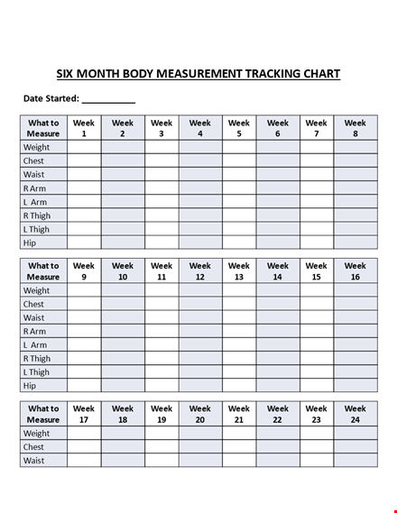 measurement body in pdf template