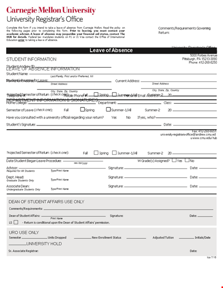 student information and contact | da form templates template