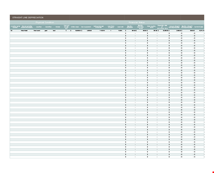 depreciation schedule template template