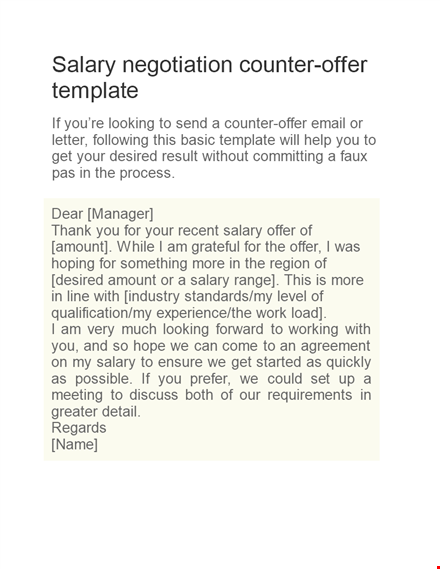 salary negotiation tips: crafting an effective letter to negotiate your job offer template