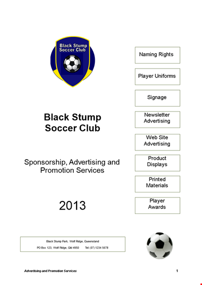 sponsorship letter template for soccer academy | black stump template