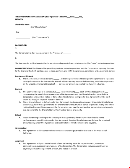 custom shareholder agreement for your corporation template