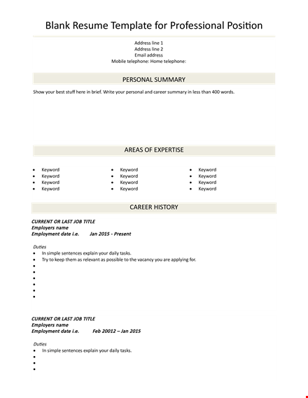 personalized professional curriculum vitae template: designed for you template